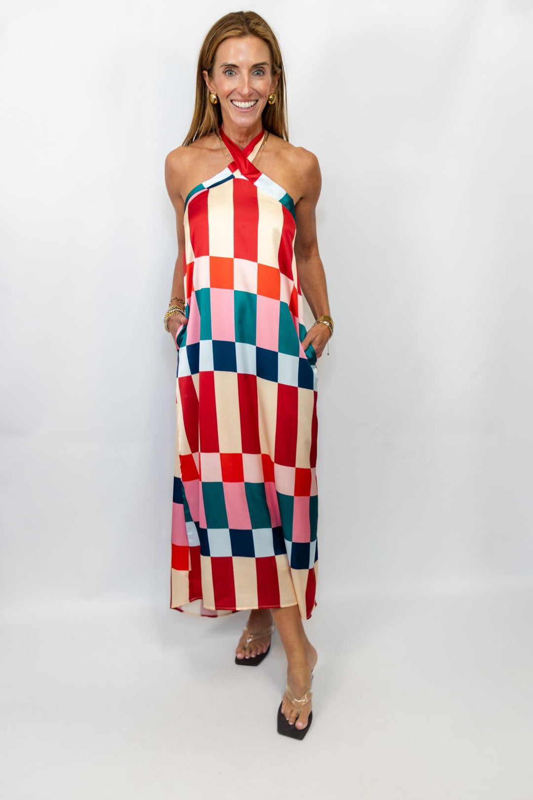 Halter Colorblock Dress