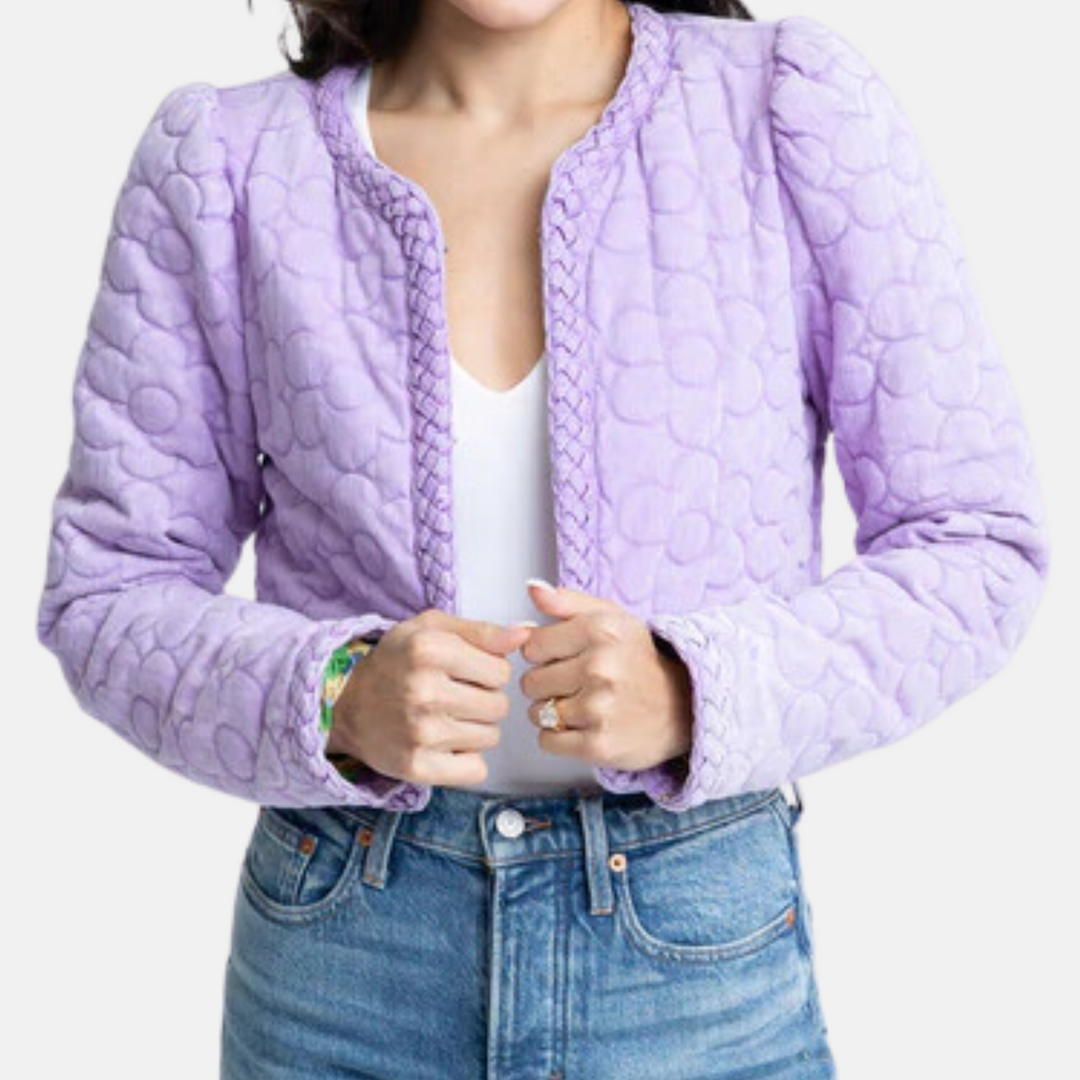 Denim Floral Jacket - Abide Boutique