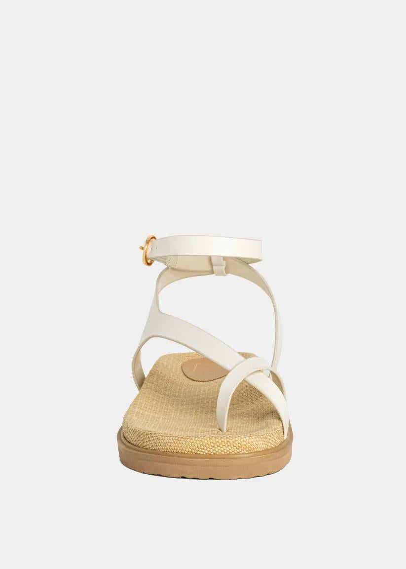 White Toe Flat Sandal