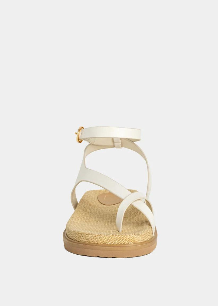 White Toe Flat Sandal