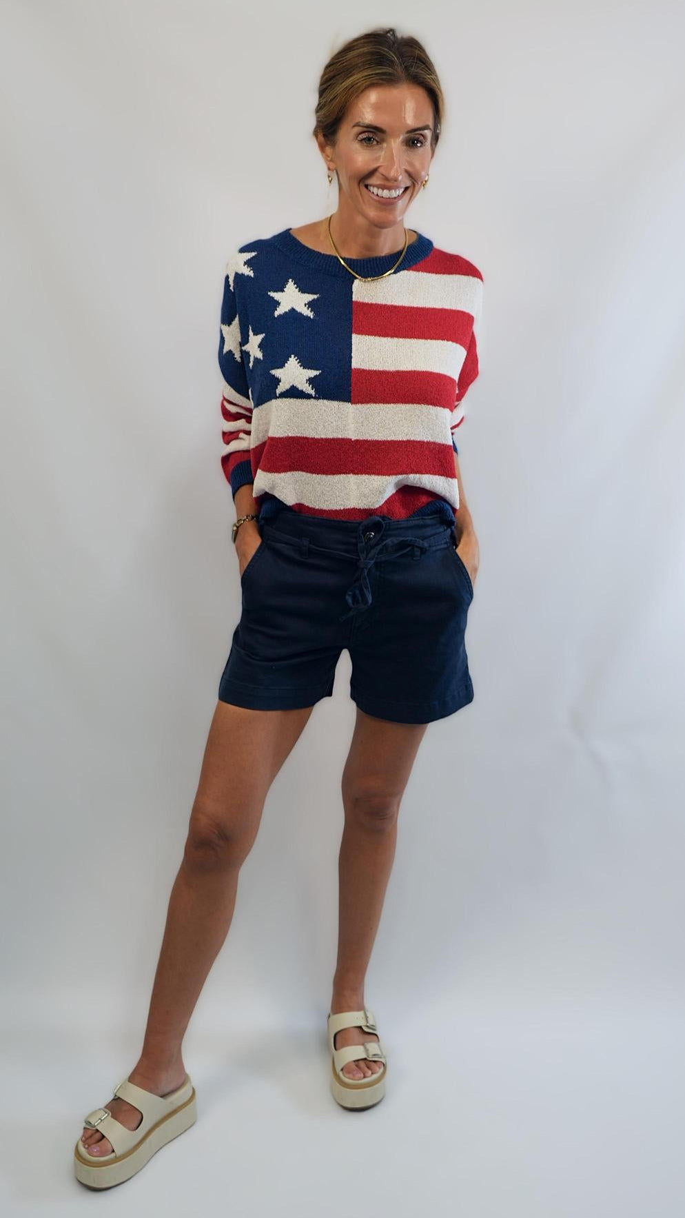 LS American Flag Sweater