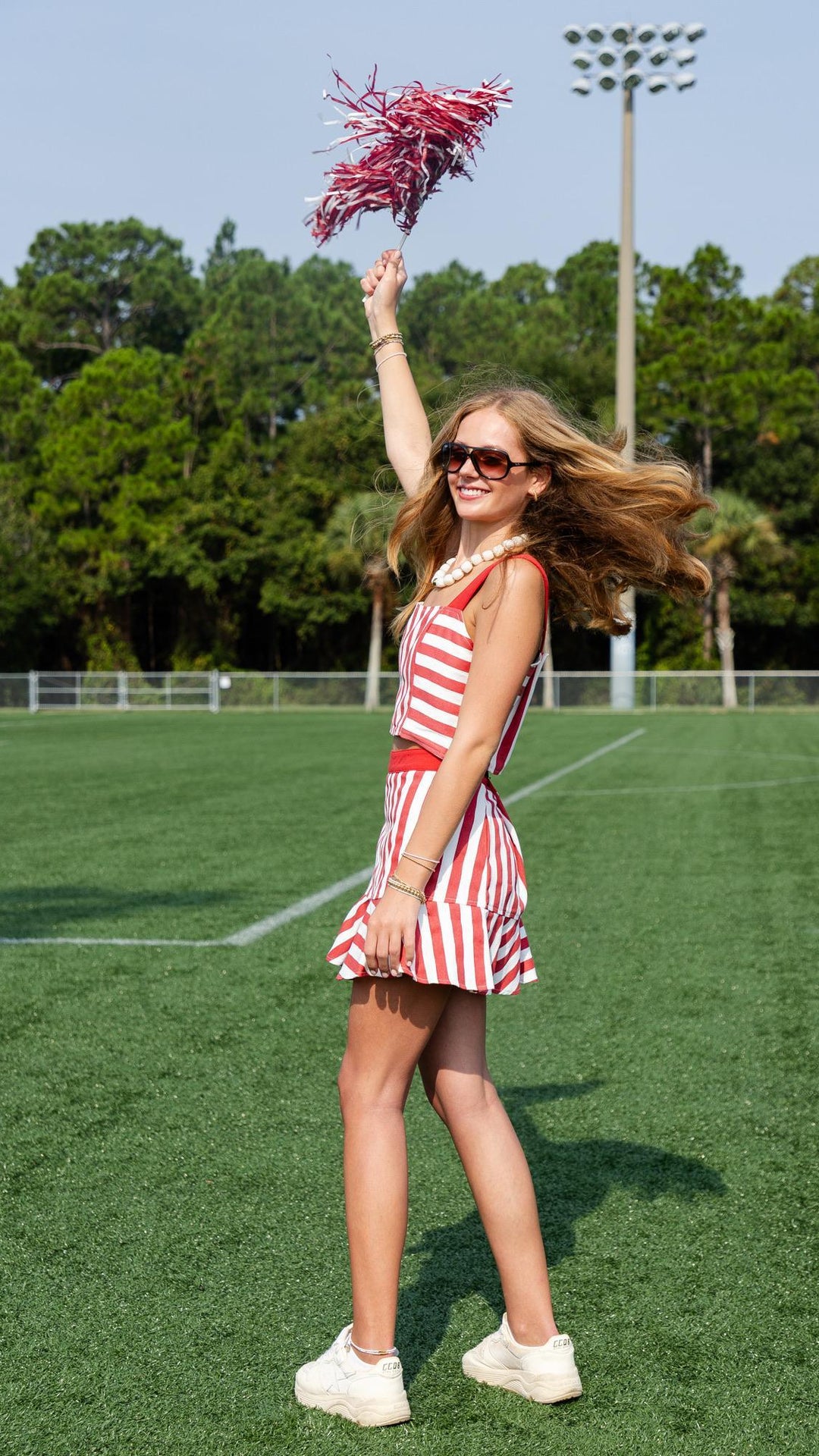 Striped Wide Straps Cropped Top