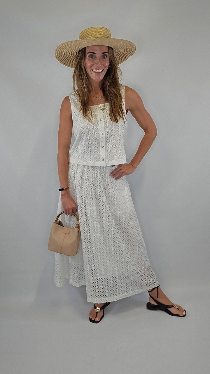 White Eyelet Top