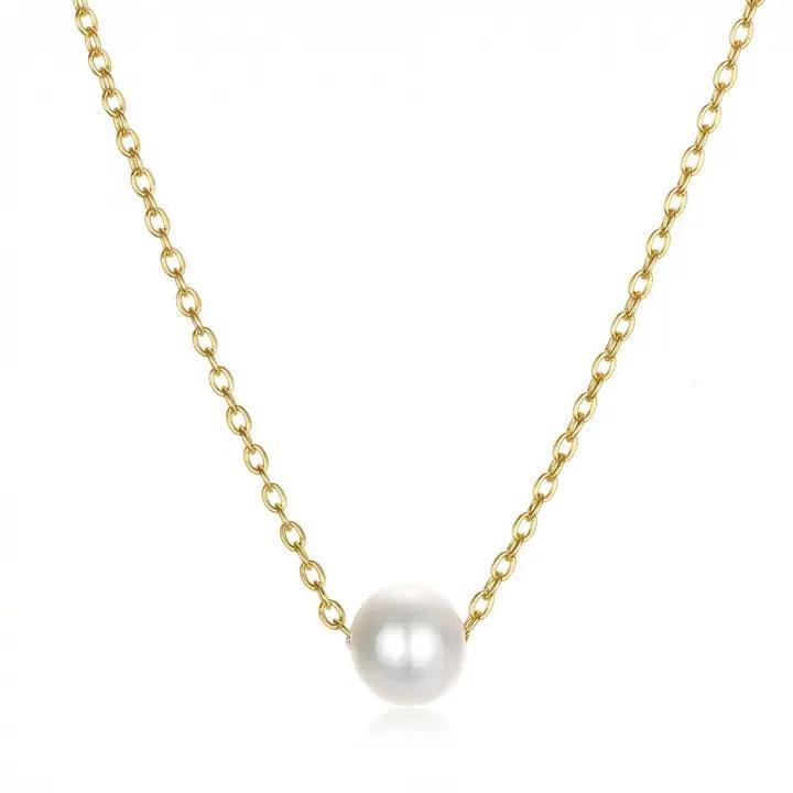 Small Gold Freshwater Pearl Pendant Necklace
