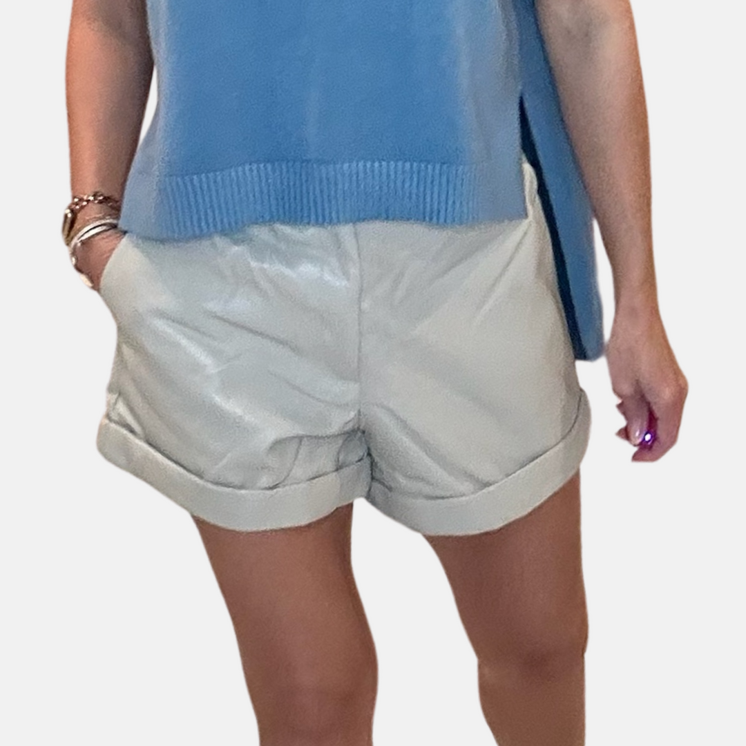 Solid Pleather Shorts