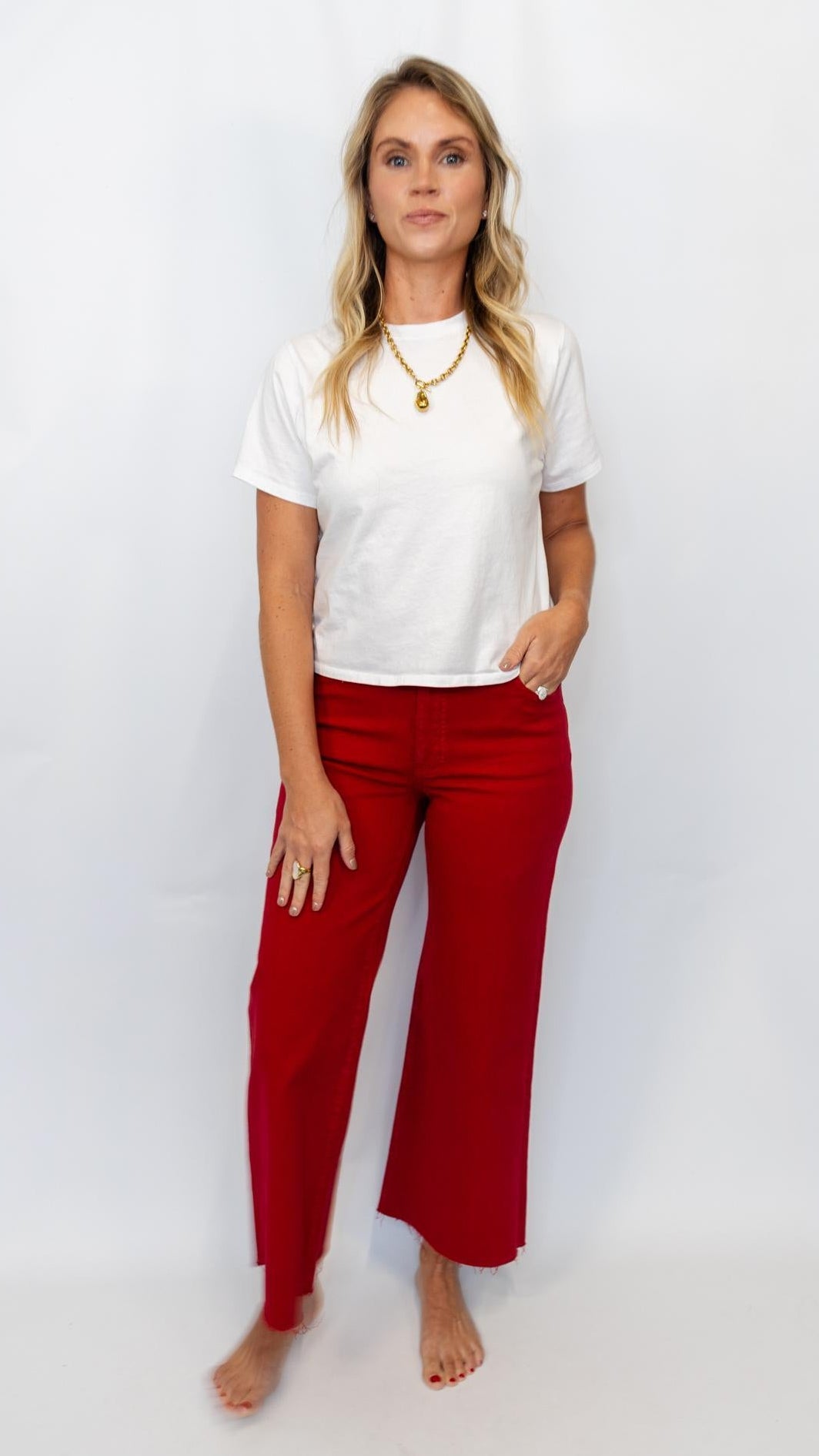 Meg High Rise Fab Ab Wide Red