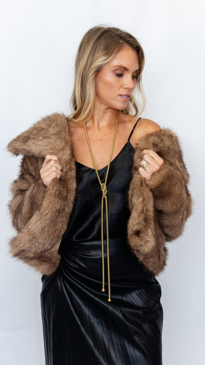 Mocha Faux Fur Jacket - view 17