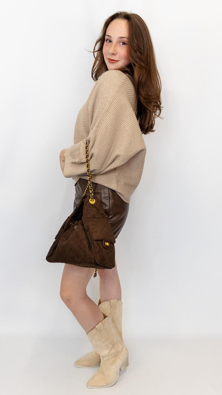 Textured Mock Neck Sweater