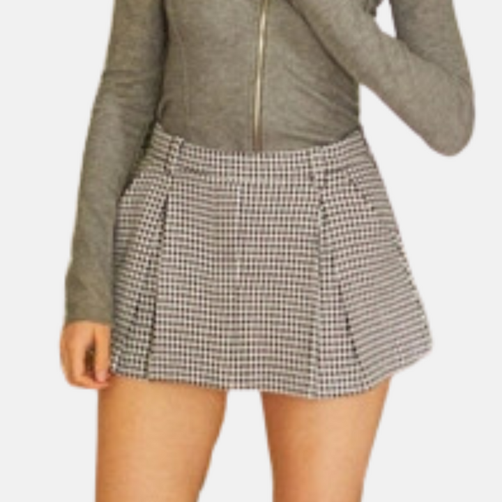 Houndstooth Mini Skirt