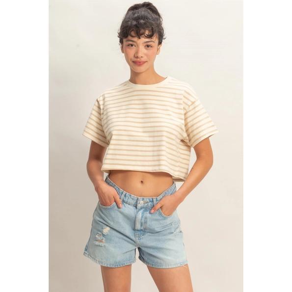 Striped Cropped Tee
