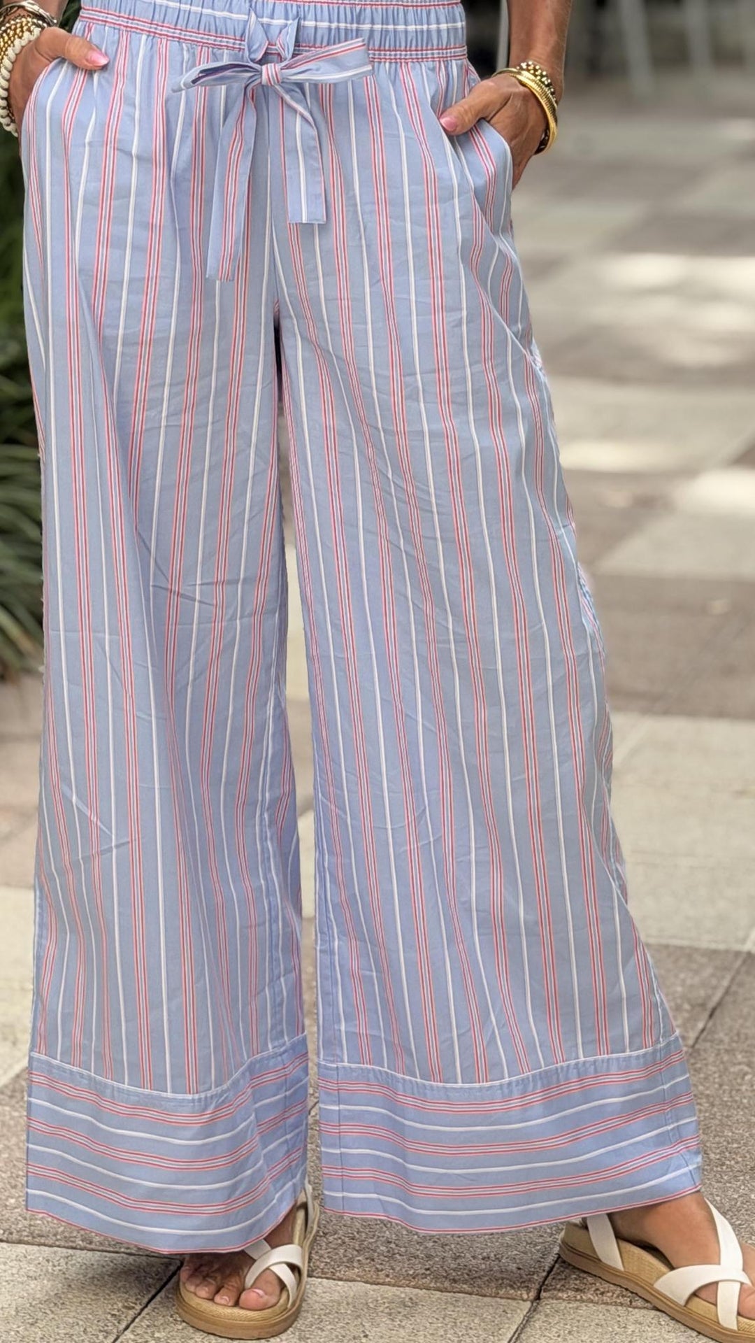 Multi Stripe Poplin Pants