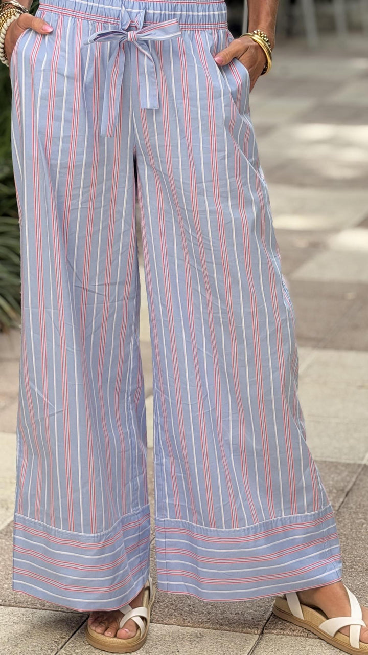 Multi Stripe Poplin Pants