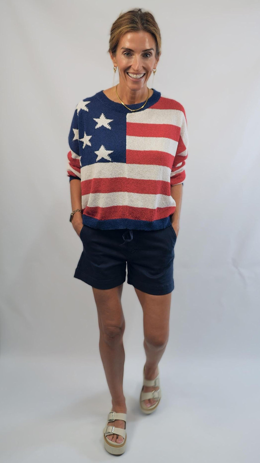 LS American Flag Sweater