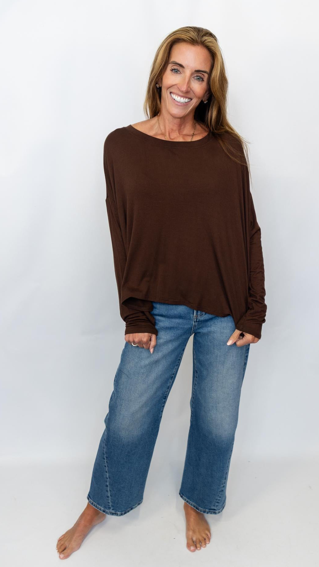 Boat Neck Boxy Tee Top