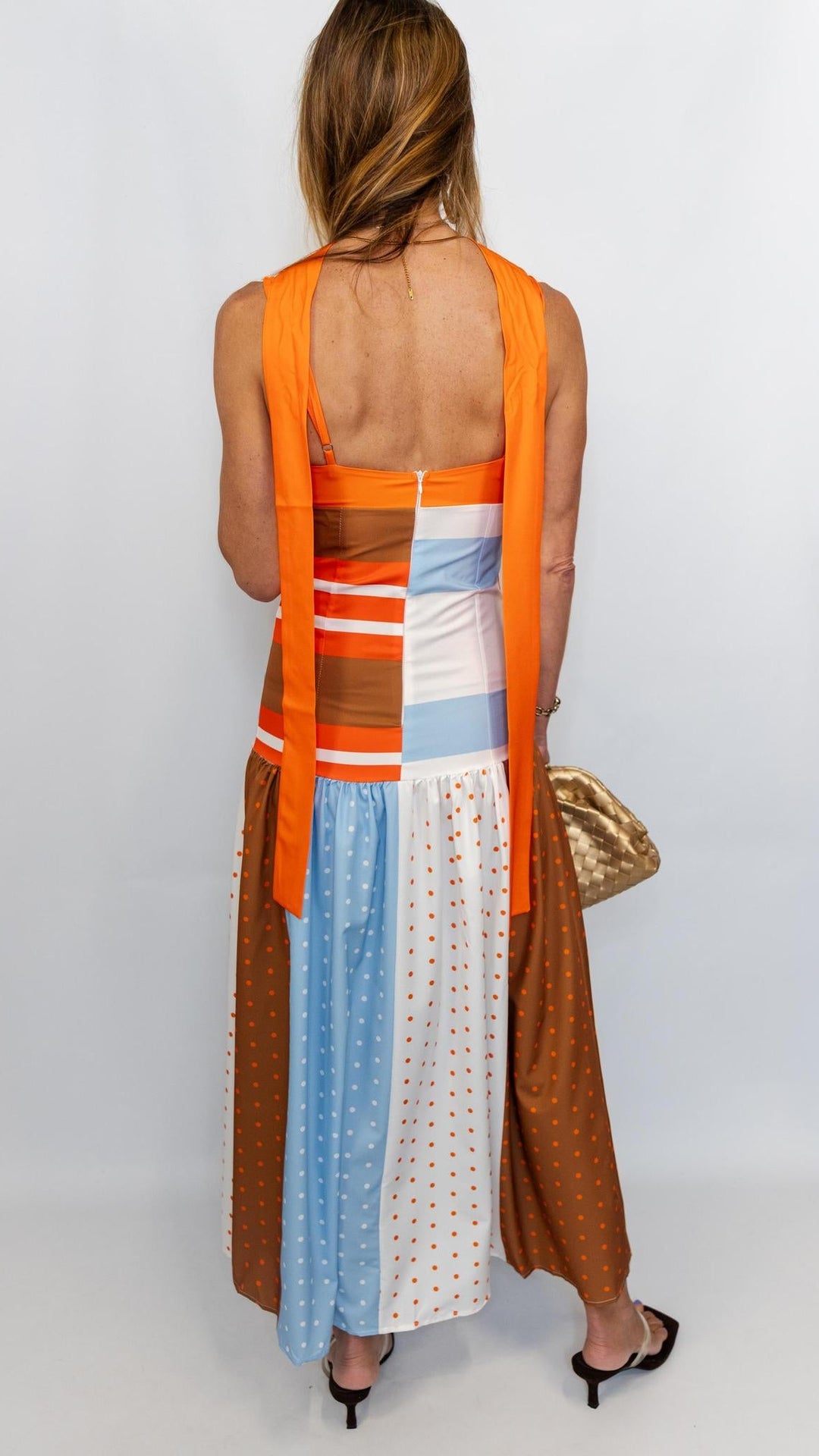 Colorblock Polka Dot Dress - view 4