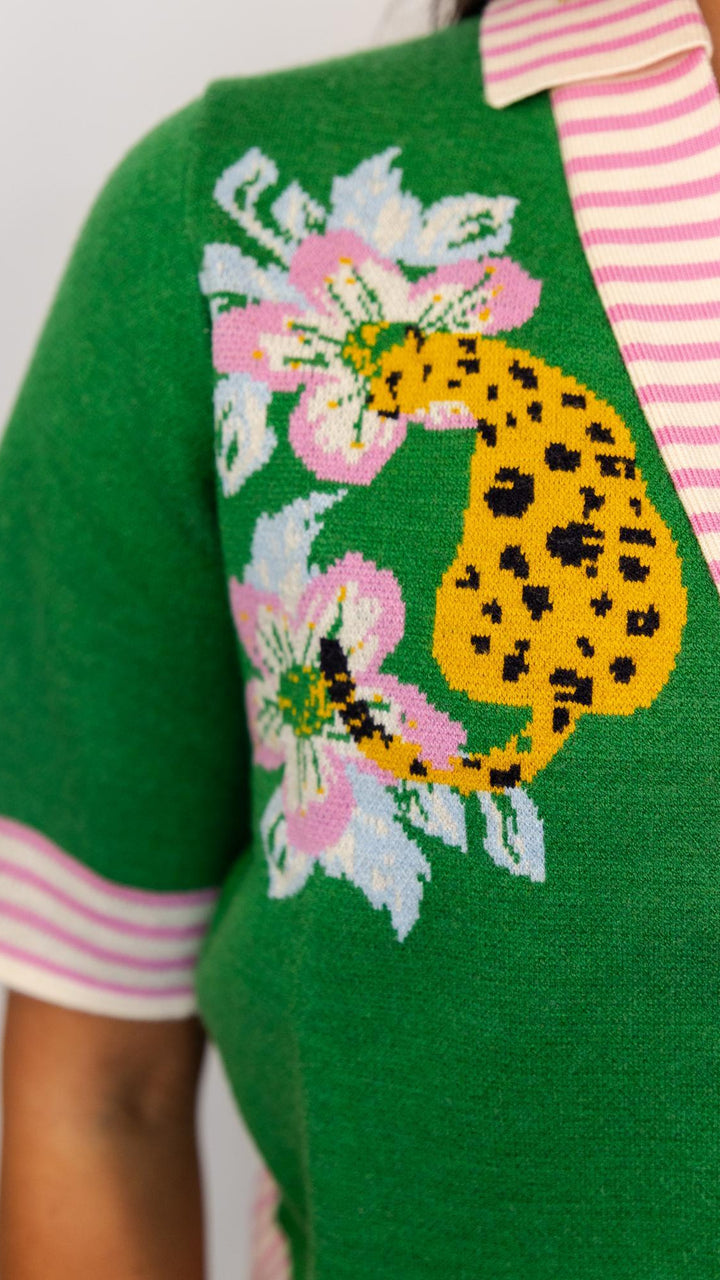 Collared Tiger Print Cardigan