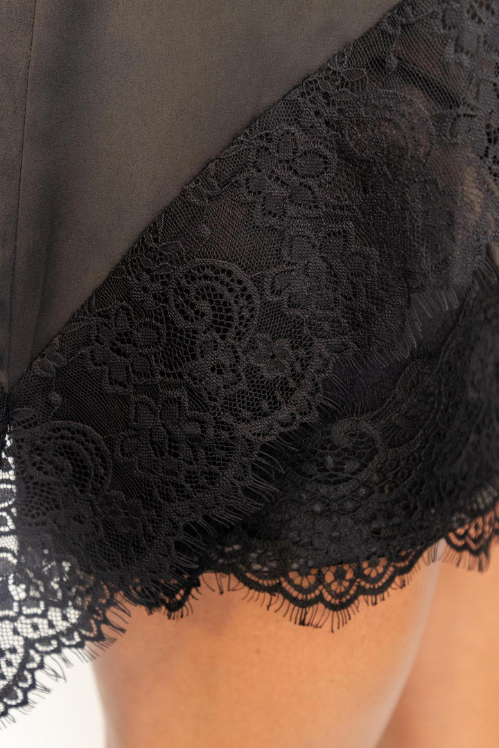 Lace Trim Satin Halter Top - view 14