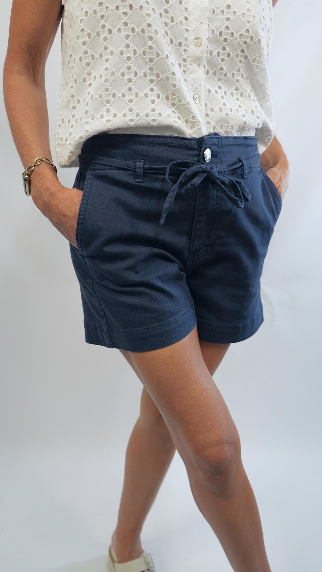 Jane Shorts Waist Tie Navy