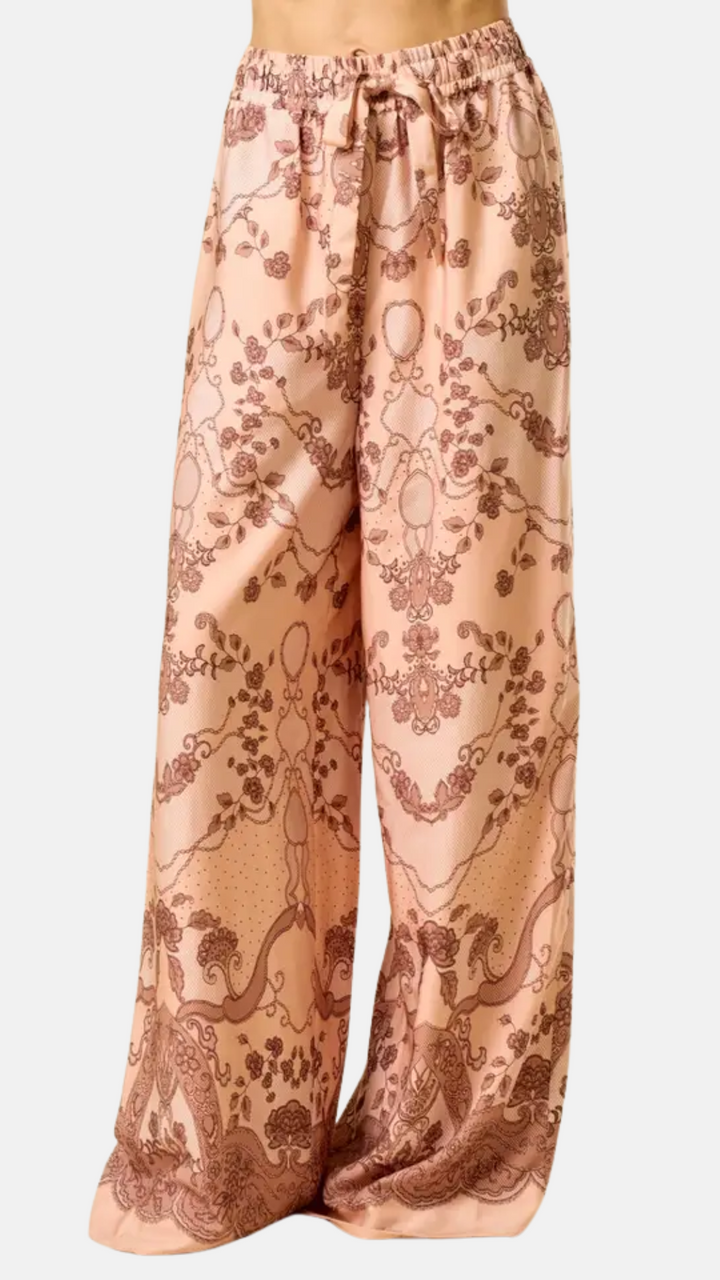 Peach Printed Pants