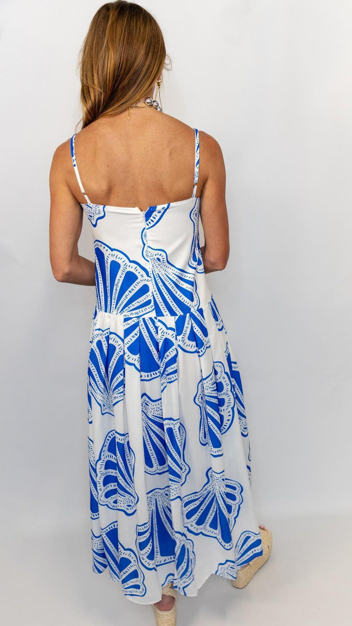 Seashell Motif Strappy Maxi Dress