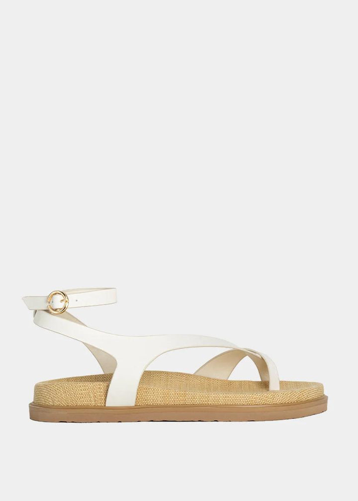 White Toe Flat Sandal