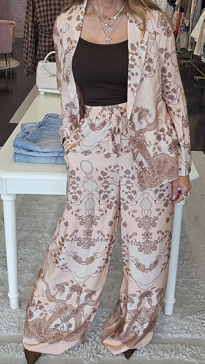 Peach Printed Pants