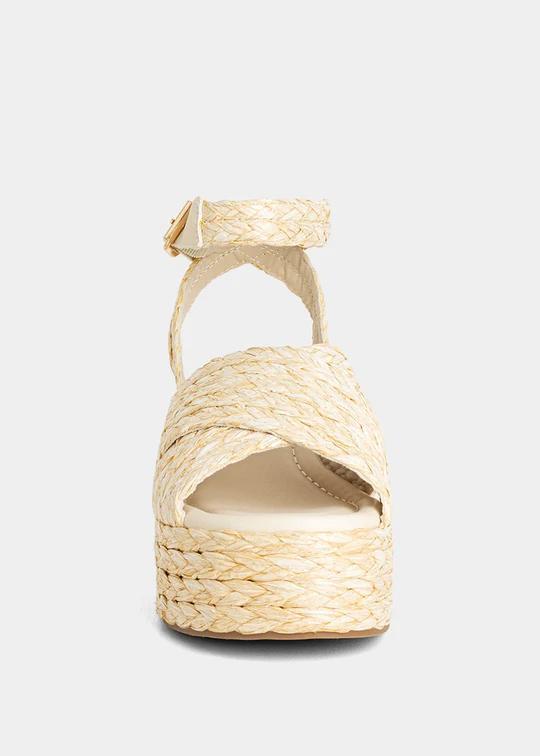 Woven Ankle Strap Wedges