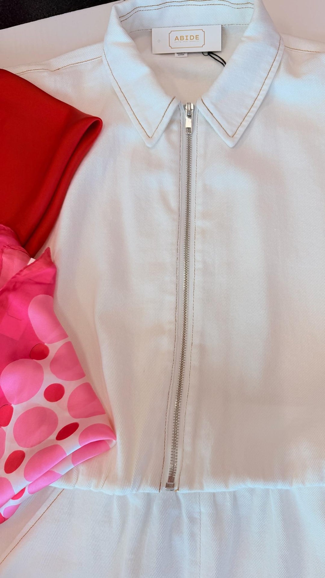 White Denim Shorts Set