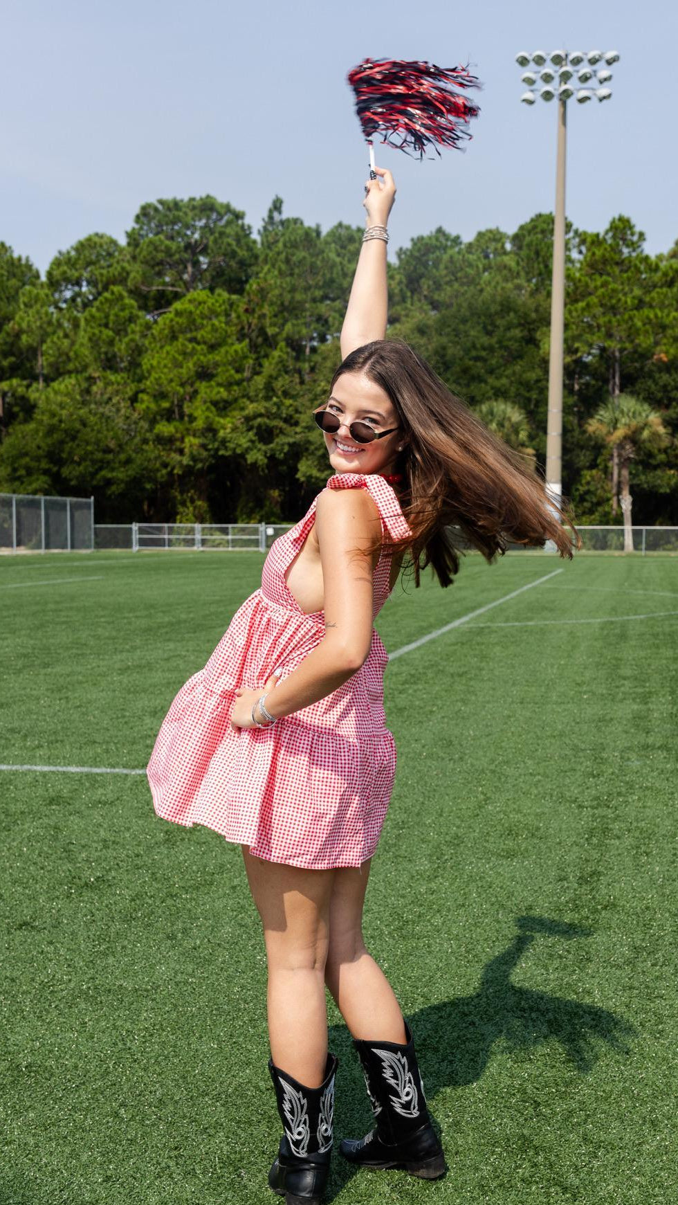 Gingham Tie Strap Dress