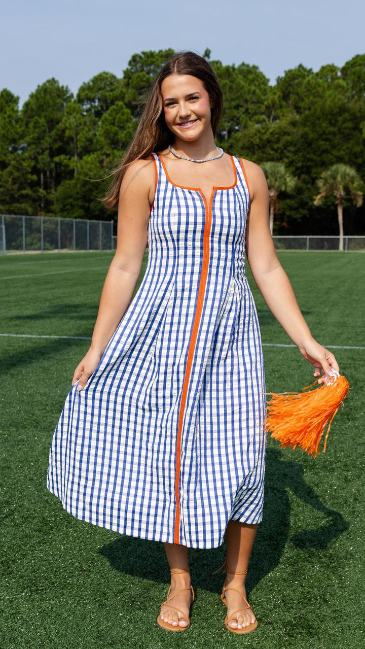 Thin Strap Gingham Dress
