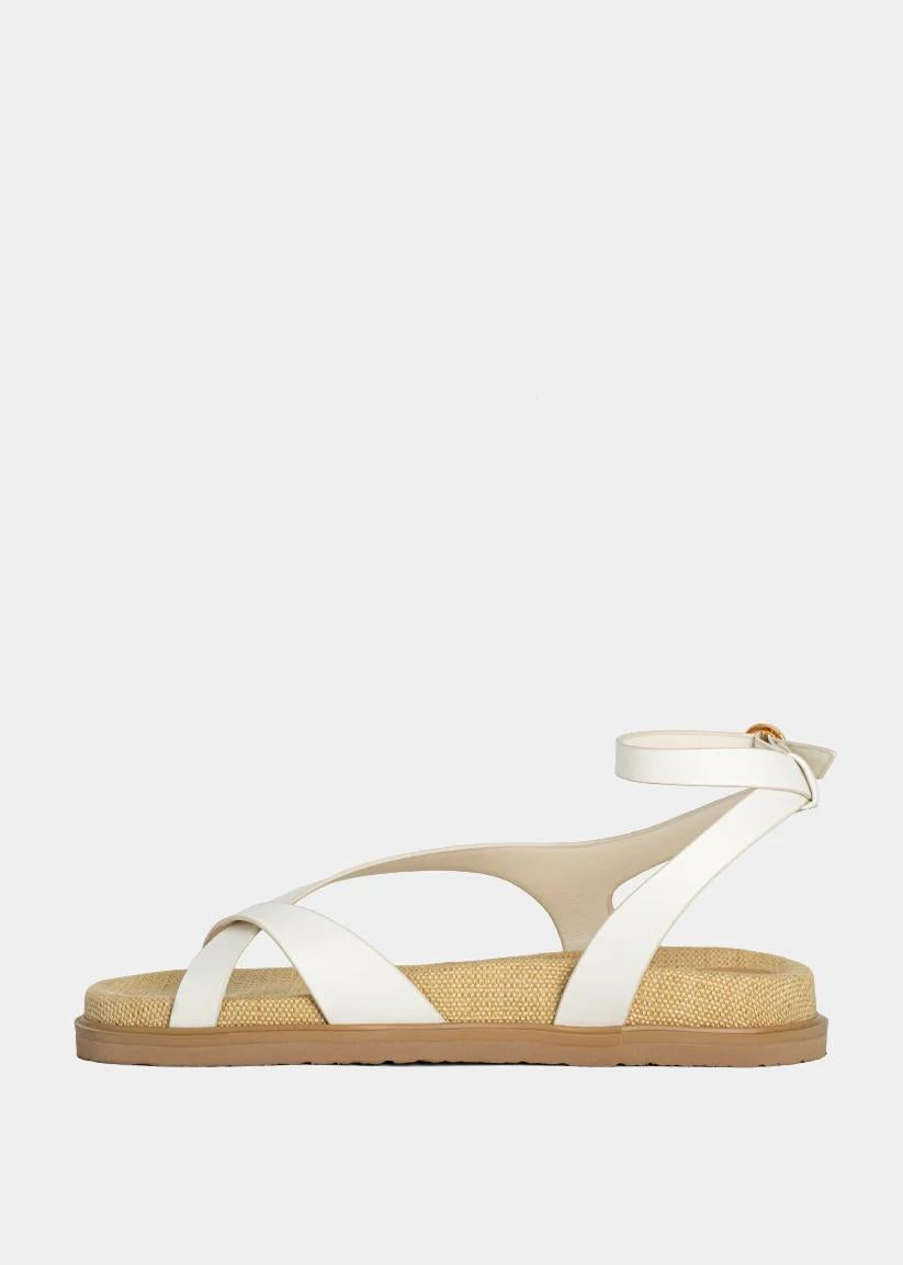 White Toe Flat Sandal