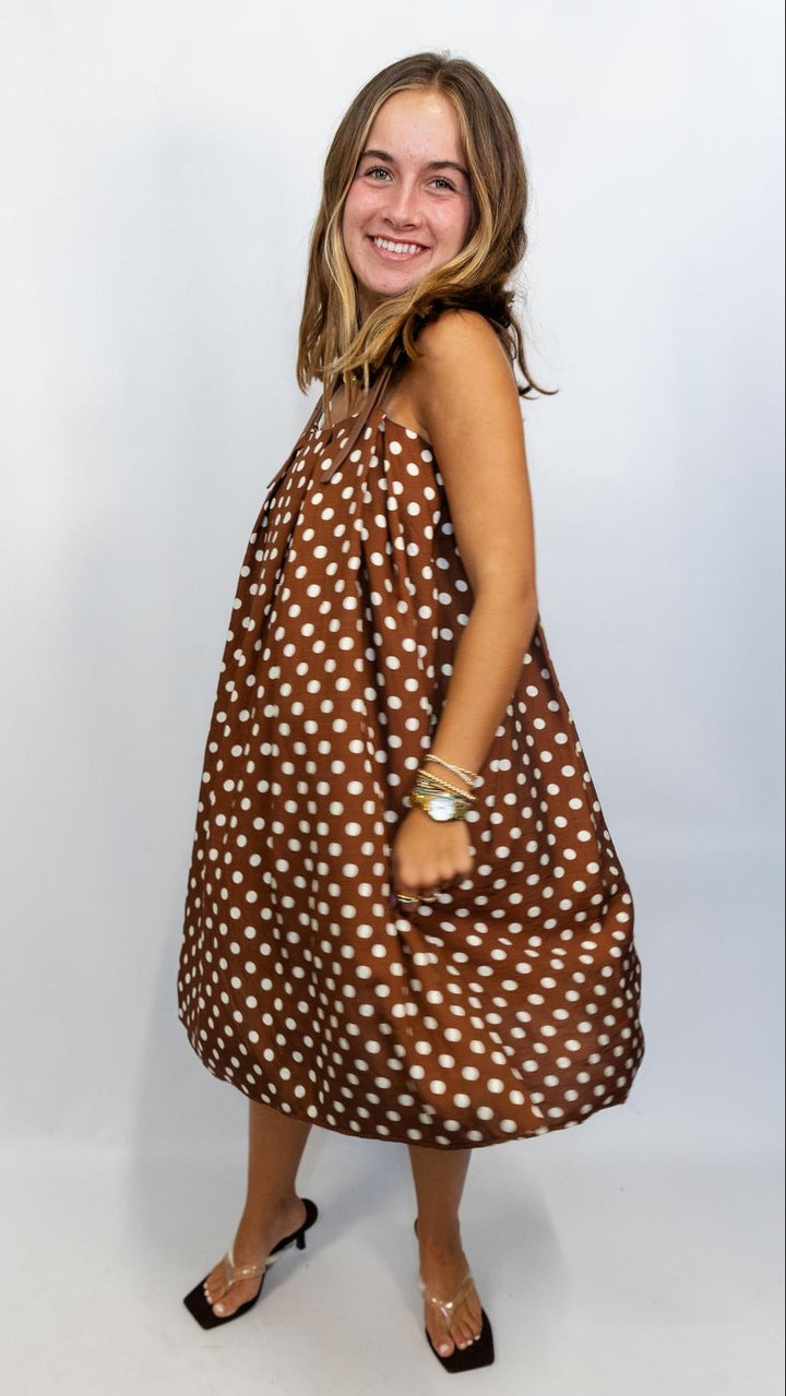 Polka Dot Buckle Strap Dress