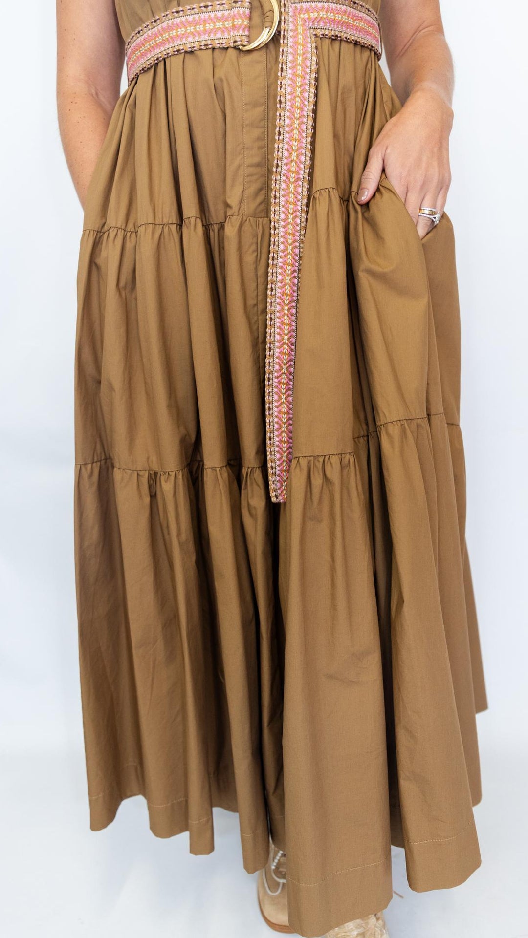 Tiered Dress Embroidered Belt