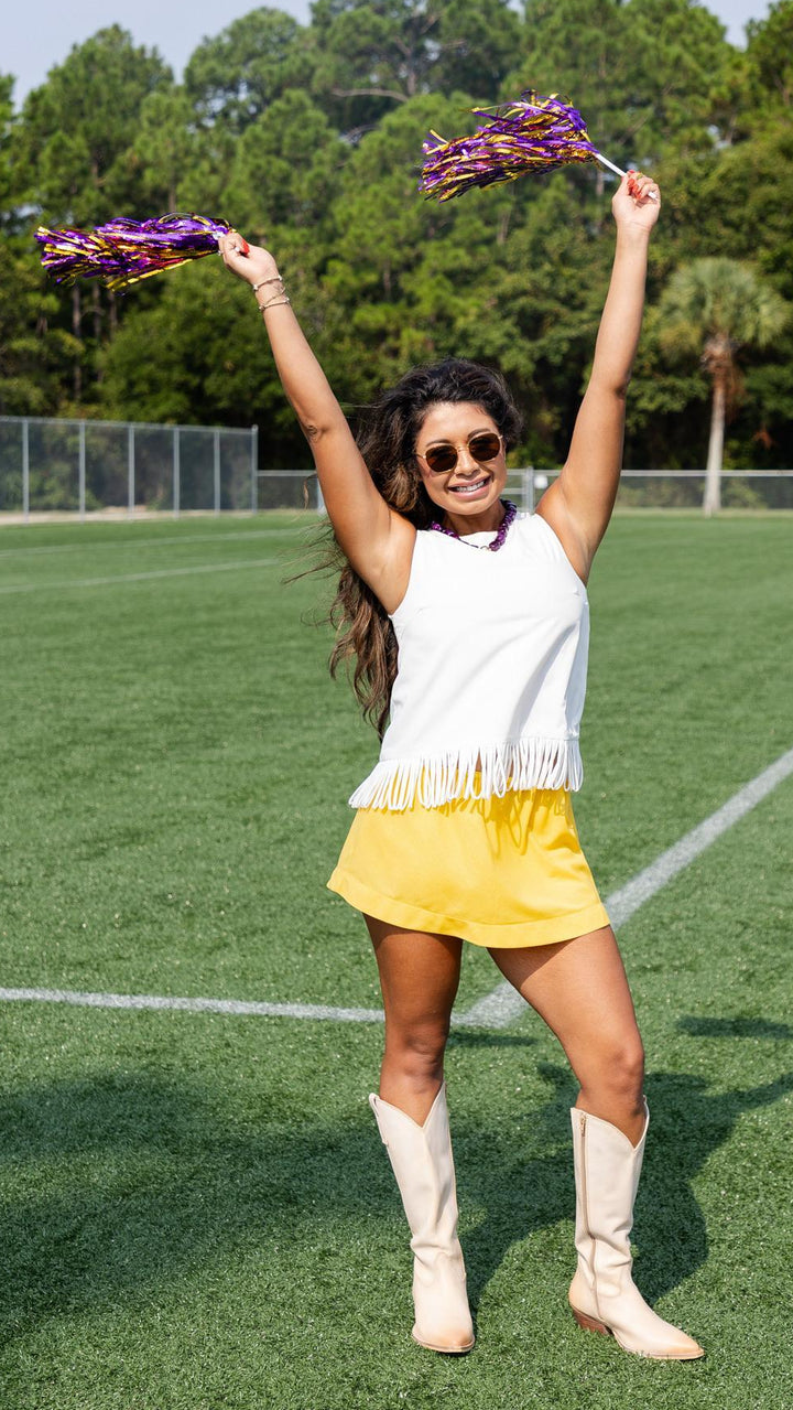 Fringe Hem Sleeveless Top