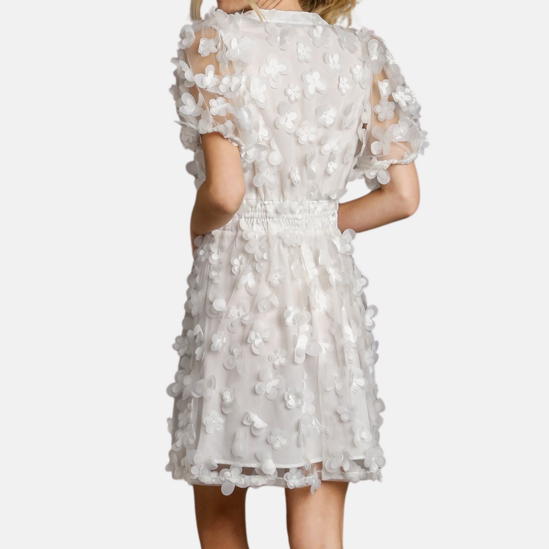 Off White Flower Dress