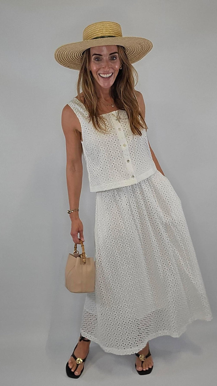 White Eyelet Top