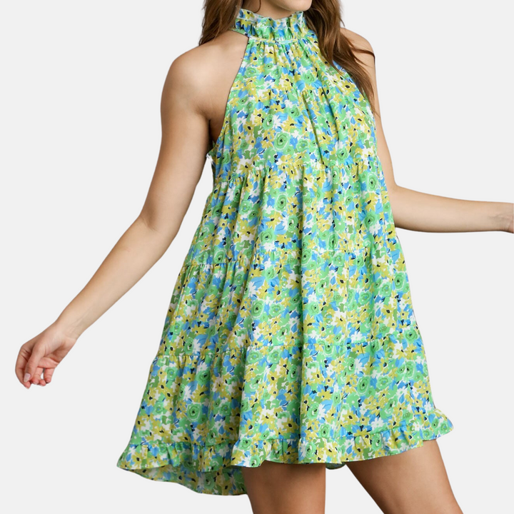 Lime Mix Flower Dress