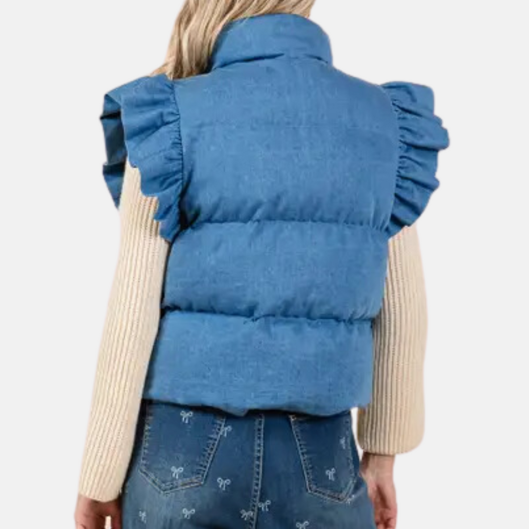 Denim Puff Vest