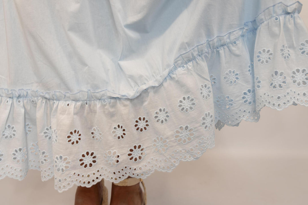 Light Blue Eyelet Skirt