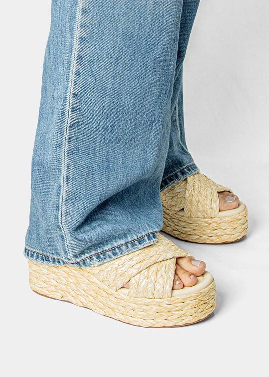 Woven Ankle Strap Wedges