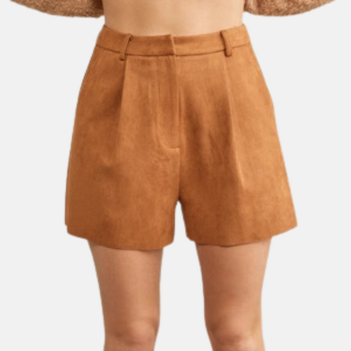 Camel Suede Shorts