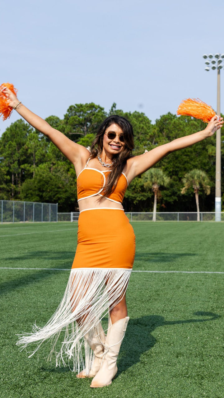 Burnt Orange Fringe Set
