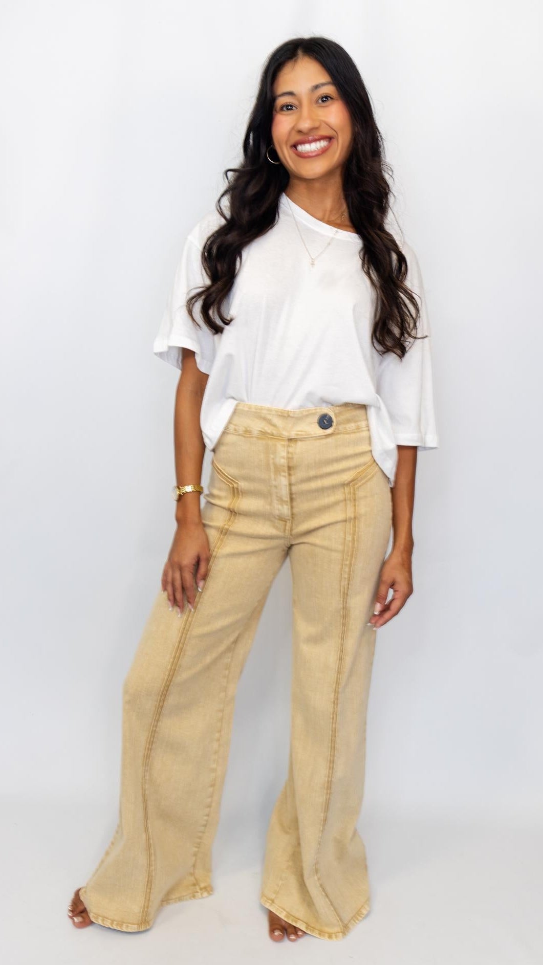 High Waist Washed Wide Leg