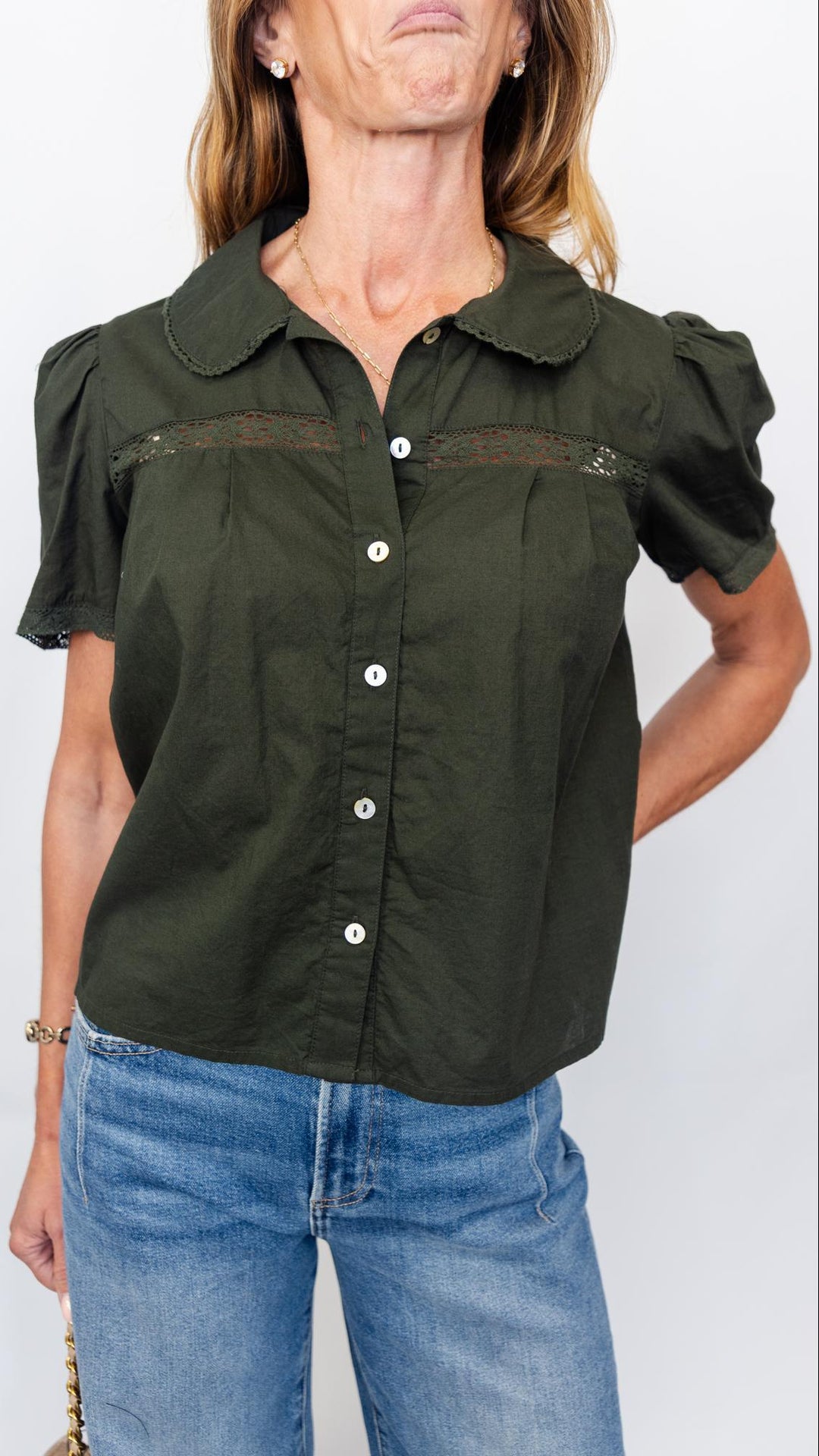 Vienna Button Front Top