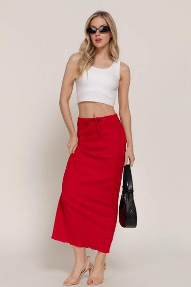 Adjustable Knit Texture Maxi Skirt