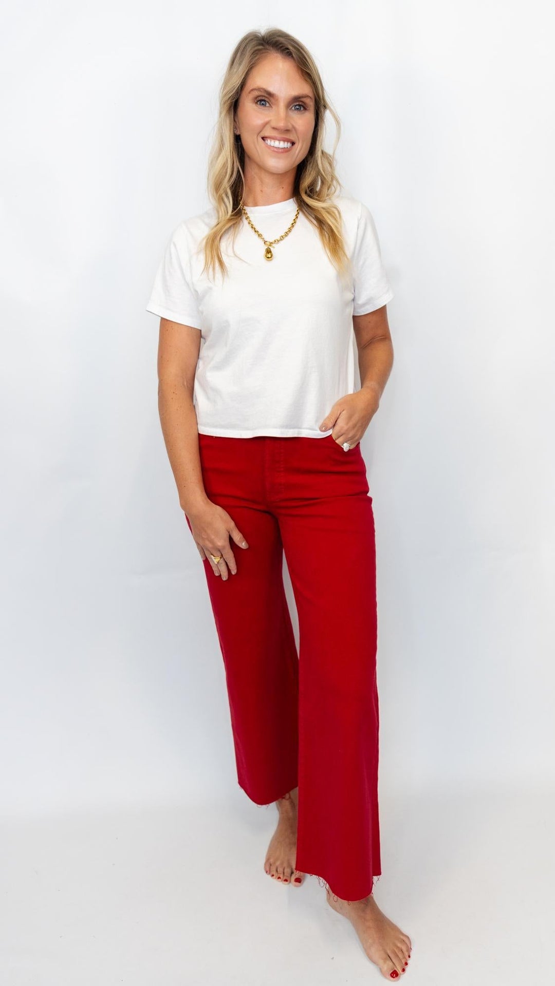 Meg High Rise Fab Ab Wide Red