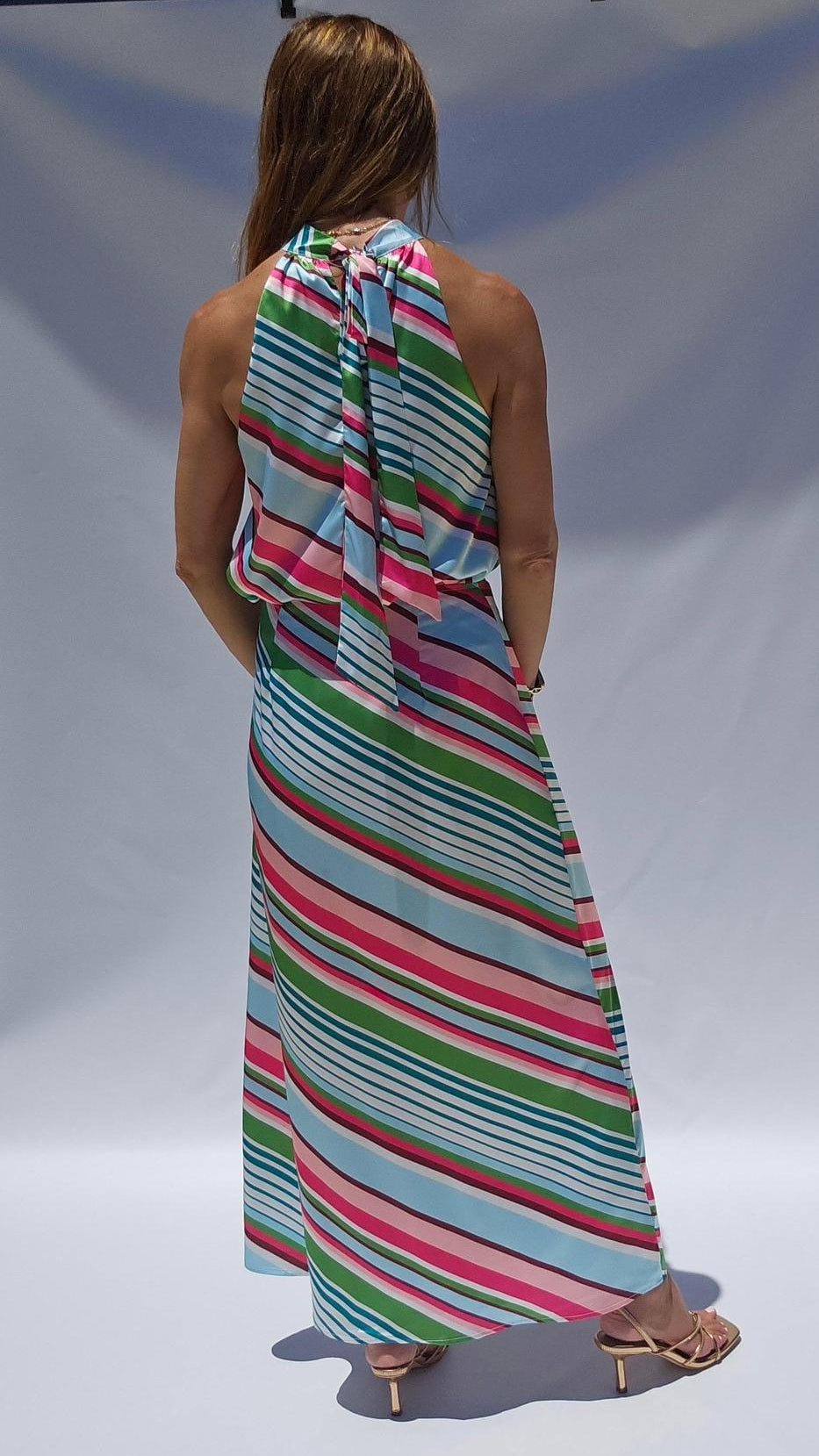 Multi Stripe Satin Top