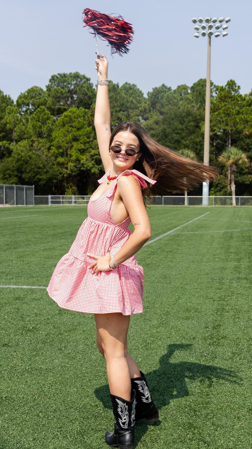 Gingham Tie Strap Dress