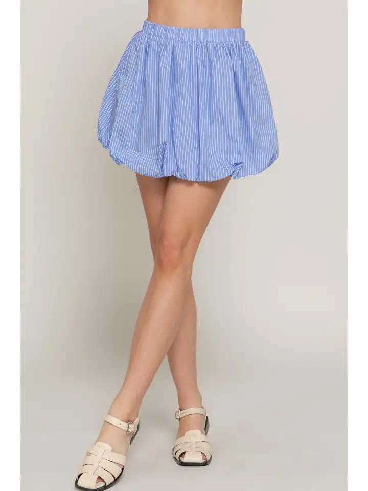 Striped Mini Balloon Skirt