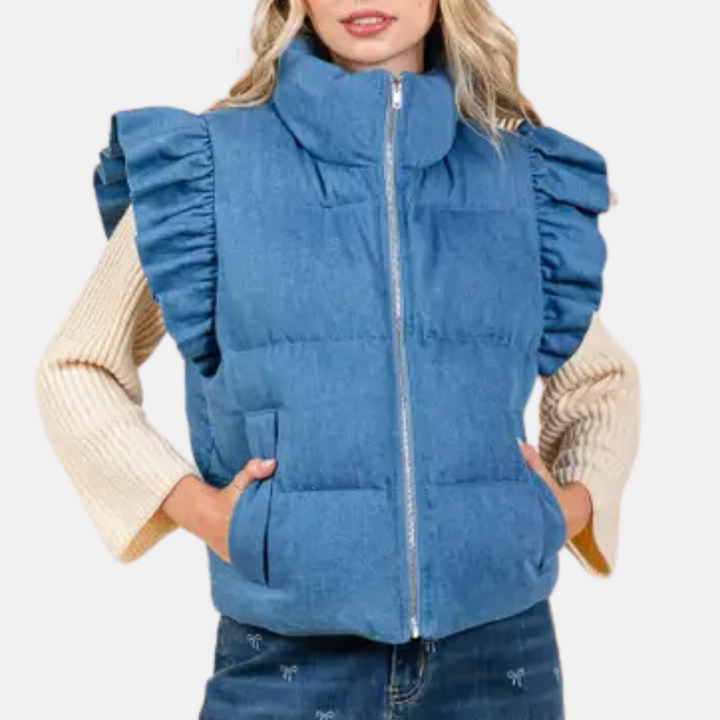 Denim Puff Vest